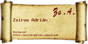 Zsiros Adrián névjegykártya